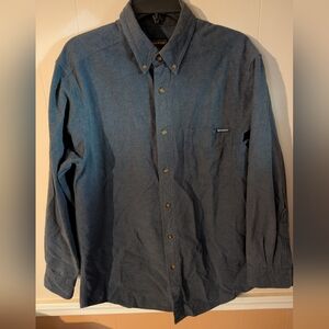 WOOLRICH Heather Charcoal Gray Button Down Flannel Shirt - Men's Size Large